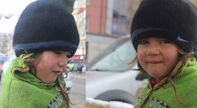 Soğuk havaya dayanamayarak gözyaşı döktü Soğuk havaya dayanamayarak gözyaşı döktü