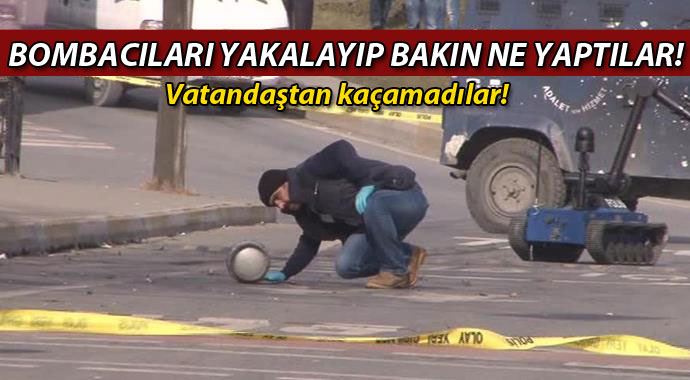 Vatandaşlar bombacıları yakalayıp bantladı Vatandaşlar bombacıları yakalayıp bantladı