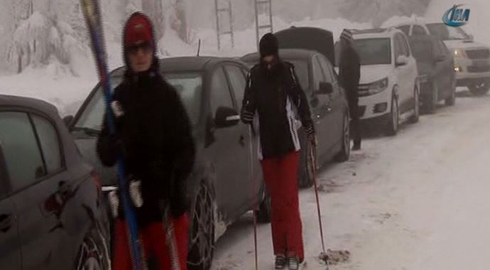 Kayak merkezleri tıka basa doldu Kayak merkezleri tıka basa doldu