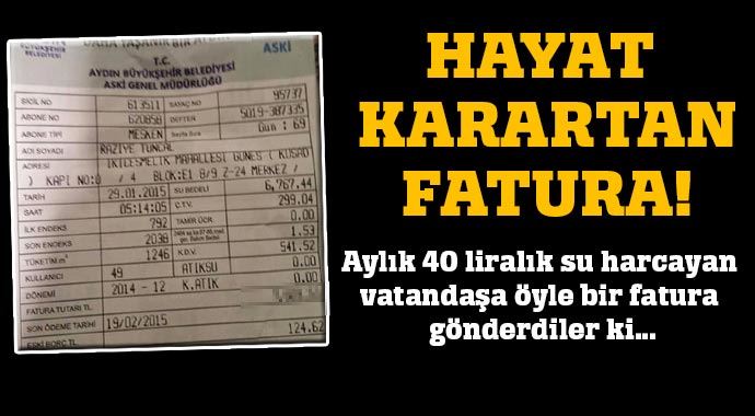Gelen su faturası vatandaşları isyan ettirdi Gelen su faturası vatandaşları isyan ettirdi