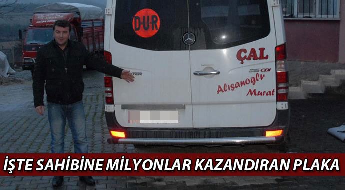 İşte milyoner yapan minibüs ve plakası İşte milyoner yapan minibüs ve plakası