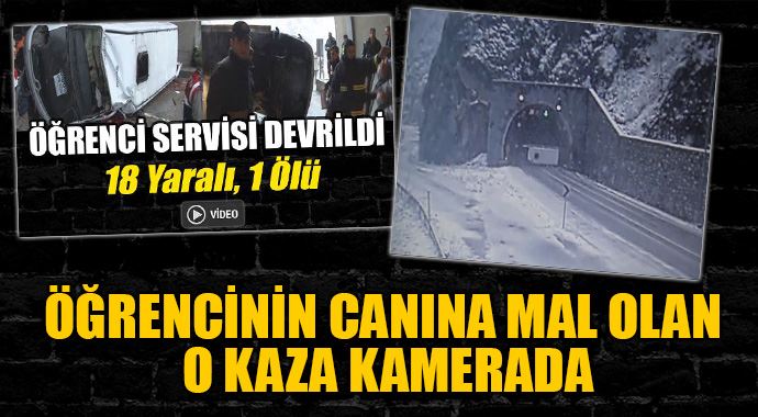 Karabük yolunda kaza yapan öğrenci servisi kamerada Karabük yolunda kaza yapan öğrenci servisi kamerada