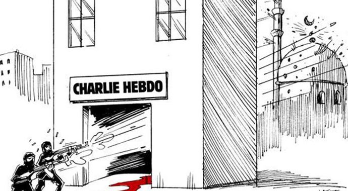 Brezilyalı karikatüristten çarpıcı Charlie Hebdo karikatürü