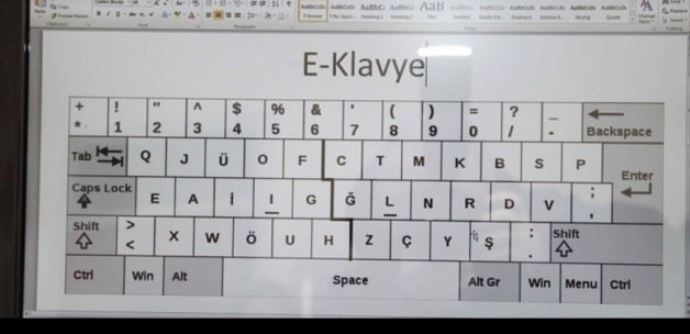 Türkçe&#039;ye uygun yeni klavye: E klavye