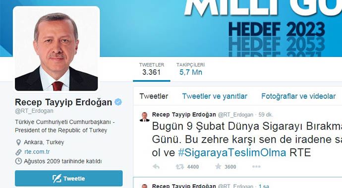 Cumhurbaşkanı Erdoğan'dan ilk tweet! Cumhurbaşkanı Erdoğan'dan ilk tweet!