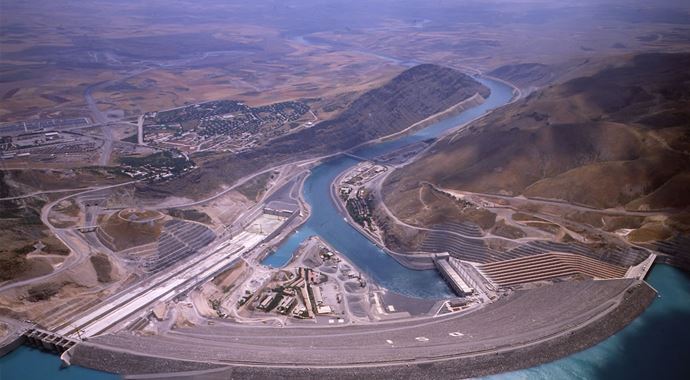 Türkiyenin en büyük barajında doluluk oranı yüzde 54 Türkiyenin en büyük barajında doluluk oranı yüzde 54