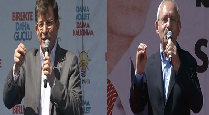Davutoğlu Niğde'de, Kılıçdaroğlu Afyon'daydı Davutoğlu Niğde'de, Kılıçdaroğlu Afyon'daydı