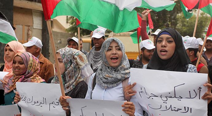 Gazze'de Yermuk'a destek gösterisi