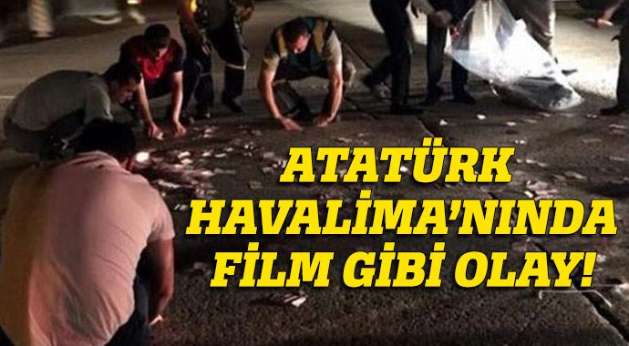 Atatürk Havalimanı'nda para torbası patladı! Atatürk Havalimanı'nda para torbası patladı!