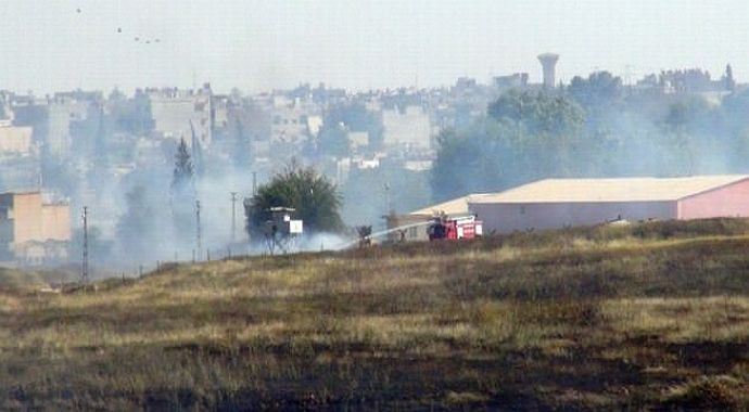 Mayınlı alanda korkutan yangın