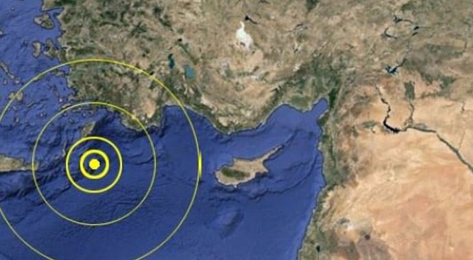 Akdeniz'de 4,2 büyüklüğünde deprem Akdeniz'de 4,2 büyüklüğünde deprem