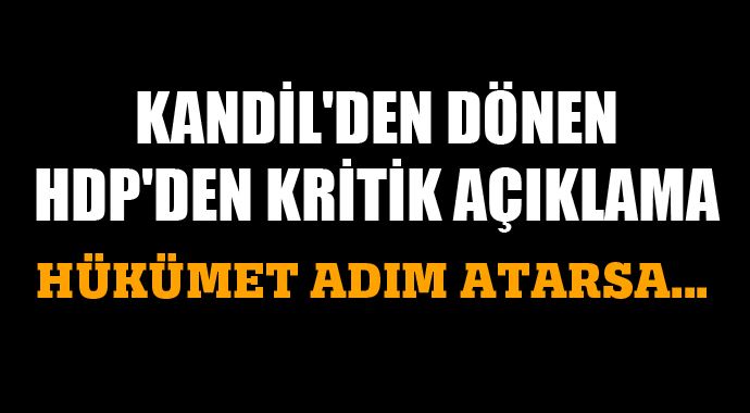 HDP'den kandil açıklaması HDP'den kandil açıklaması