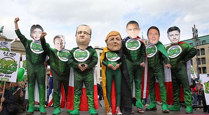 G-7 liderlerine ilginç protesto G-7 liderlerine ilginç protesto