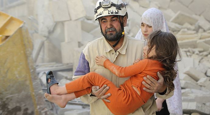 Halep'te siviller iki ateş arasında Halep'te siviller iki ateş arasında