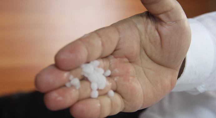 Kırşehir'de dolu yağdı Kırşehir'de dolu yağdı