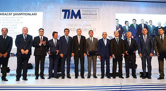 &#039;İhracat şampiyonları&#039; ödüllerini Erdoğan&#039;dan aldı