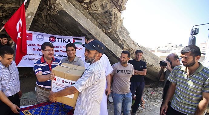 TİKA ve Diyanet&#039;ten Gazze&#039;ye gıda yardımı