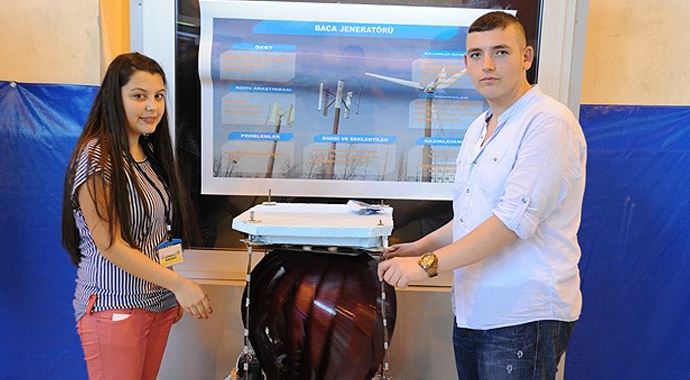 Baca şapkasından elektrik ürettiler Baca şapkasından elektrik ürettiler