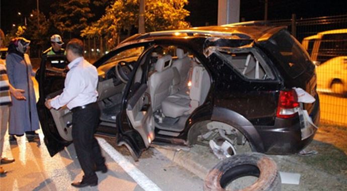 Kontrolden çıkan araç takla attı: 5 yaralı