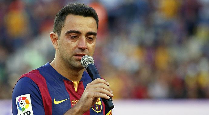 Barcelonalı Xavi gözyaşlarına hakim olamadı!