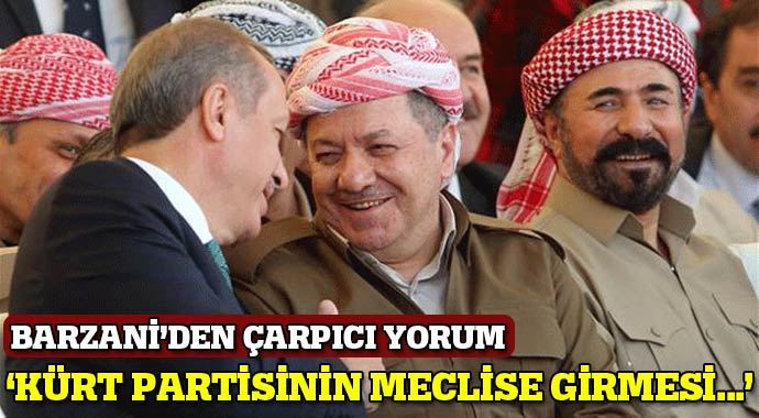 Barzani: Kürt partisinin meclise girmesi, barışı koruyacaktır Barzani: Kürt partisinin meclise girmesi, barışı koruyacaktır