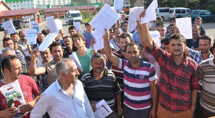Taşeron işçilerden iş bırakma eylemi