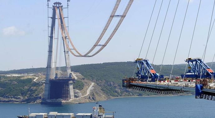 3. köprüde çalışmaların yüzde 70'i tamamlandı 3. köprüde çalışmaların yüzde 70'i tamamlandı