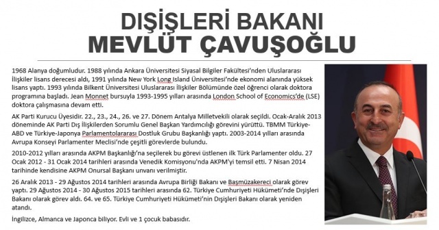 Cumhurbaşkanlığı Hükümet Sisteminin ilk Dışişleri Bakanı unvanına sahip olan Çavuşoğlu, 5 Şubat 1968'de Antalya'nın Alanya ilçesinde doğdu.
Ankara Üniversitesi Siyasal Bilgiler Fakültesi'nden 1988 yılında Uluslararası İlişkiler lisans derecesi alan Çavuşoğlu, 1991 yılında New York Long Island Üniversitesinde ekonomi alanında yüksek lisansını ve 1993'te Ankara Üniversitesi Avrupa Topluluğu Araştırma ve Uygulama Merkezinde