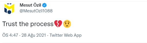 Mesut Özil'den Arsenal paylaşımı: Sürece güvenin