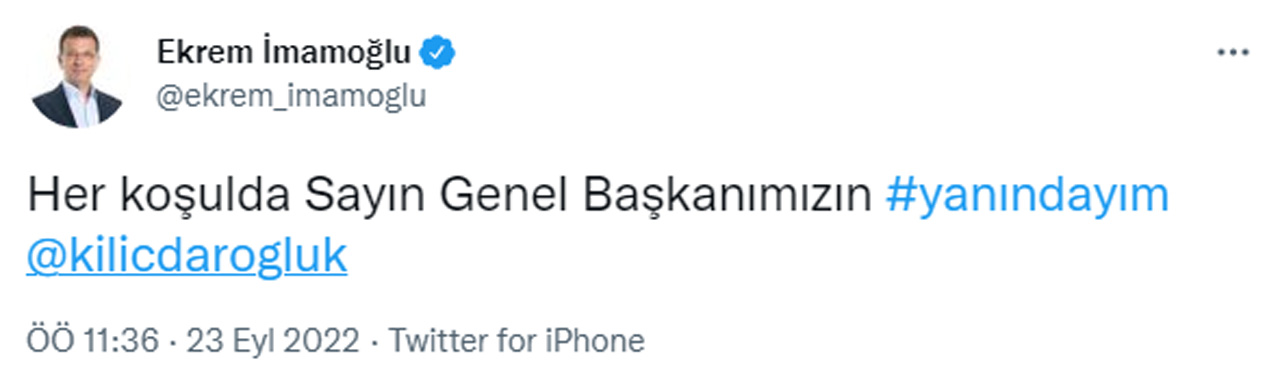 Kılıçdaroğlu'nun 'benimle misiniz' sorusuna CHP'den destek, İYİ Parti'den mesaj Kılıçdaroğlu'nun 'benimle misiniz' sorusuna CHP'den destek, İYİ Parti'den mesaj