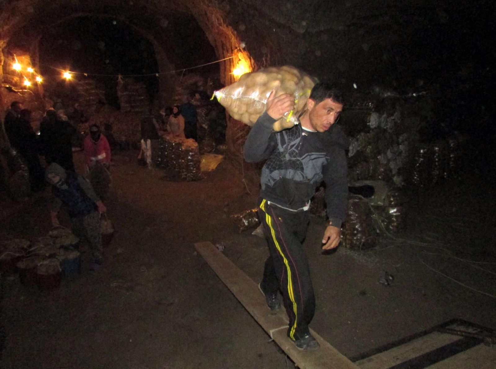 Tonlarca patates 8 ay mağaralarda saklanıyor