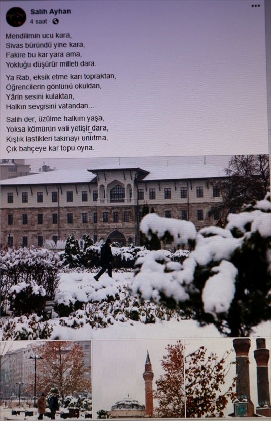 Sivas Valisi'nden kış için şiirli uyarı