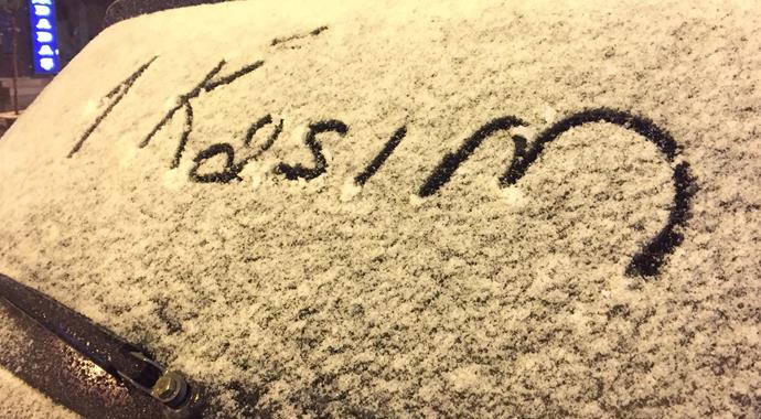 Erzurum güne karla uyandı