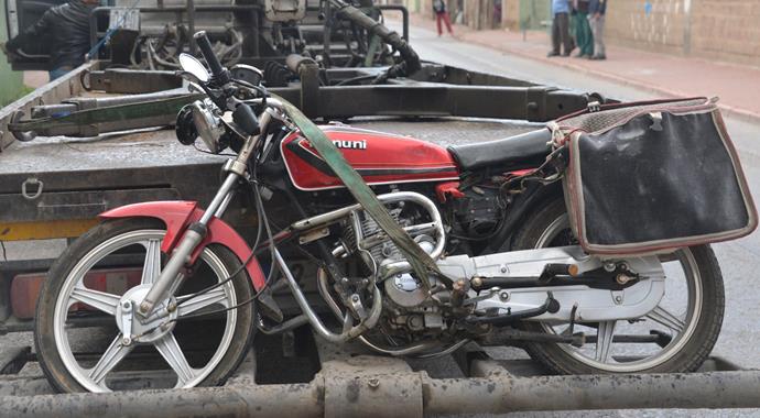 Motosiklet sürücüsünün feci sonu!