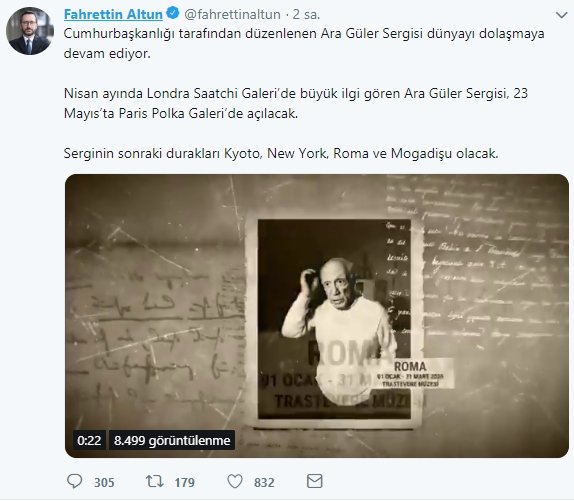 Fahrettin Altun'dan Ara Güler Sergisi paylaşımı