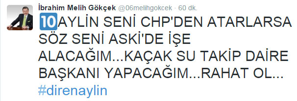 Melih Gökçek, Aylin Nazlıaka'yı fena ti'ye aldı