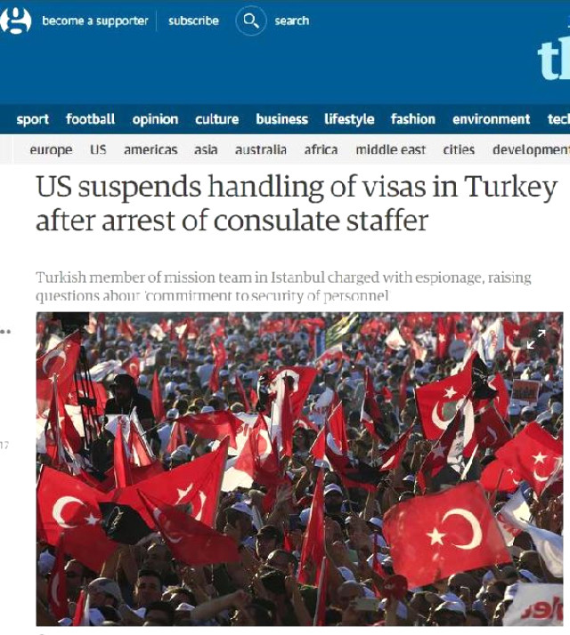 Türkiye-ABD arasındaki vize krizi dünya basınında!