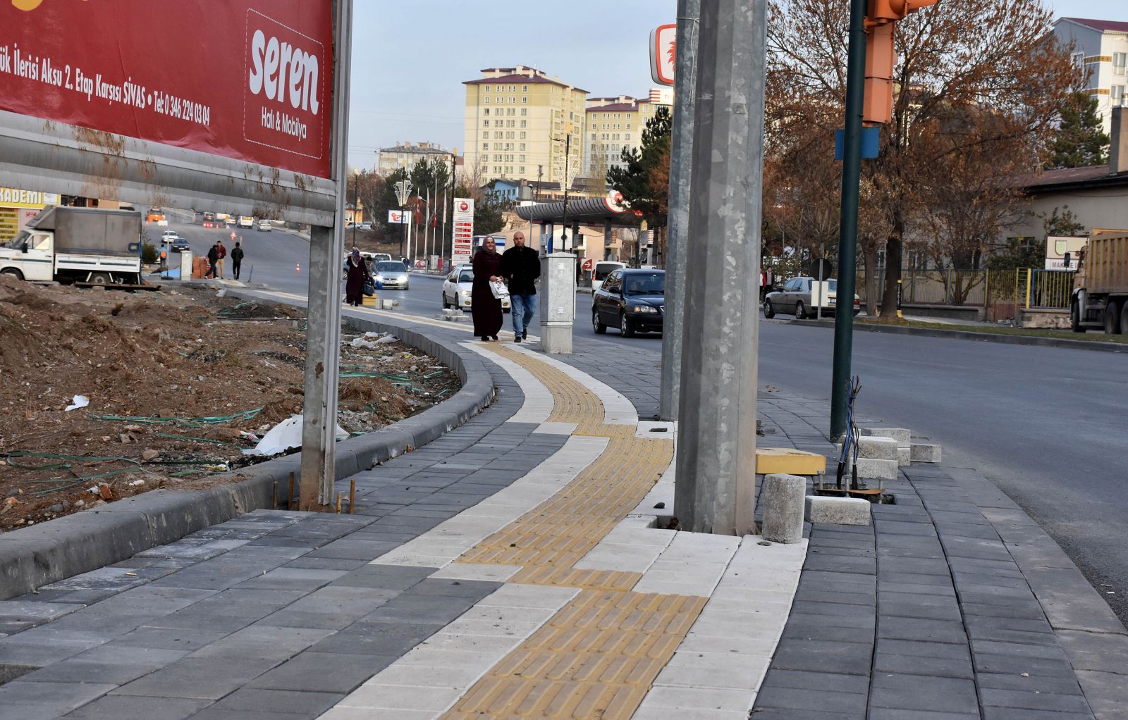 Sivas'ta kaldırımdaki görme engelli bandı şaşırttı