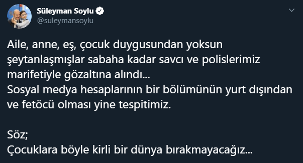 Bakan Soylu: Söz, çocuklara böyle kirli bir dünya bırakmayacağız