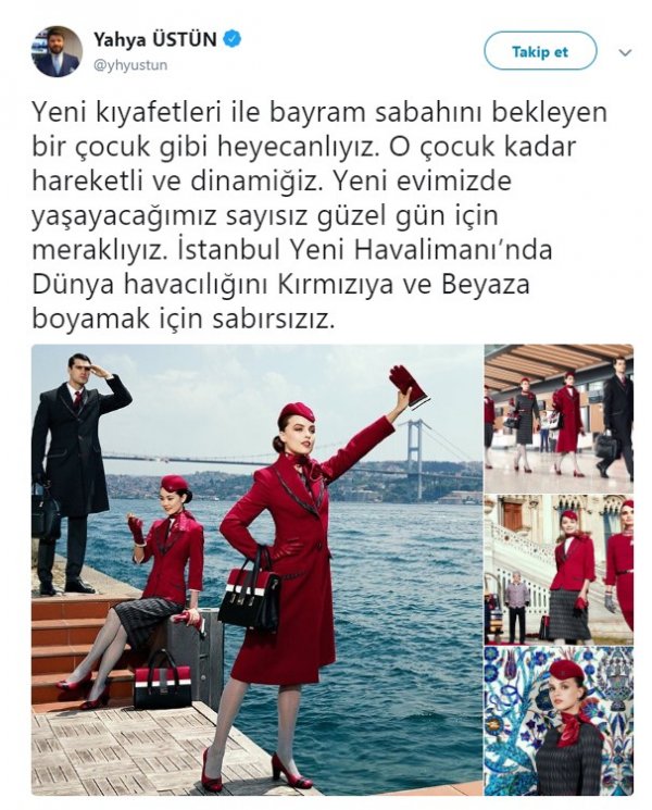 THY'nin yeni kıyafetlerini göz doldurdu