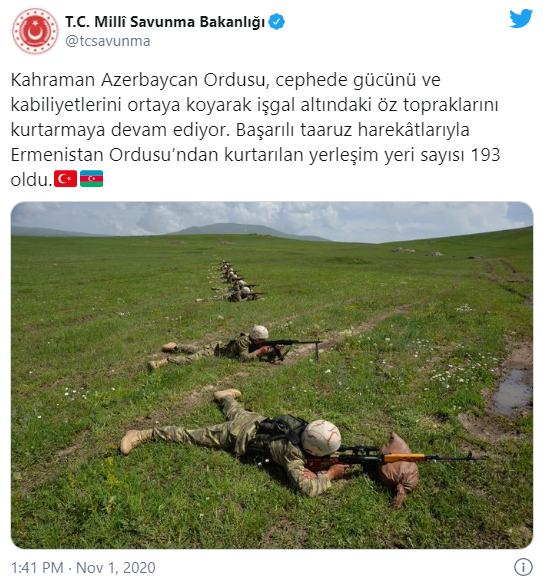 Azerbaycan ordusunun kurtardığı yerleşim yeri sayısı 193 oldu