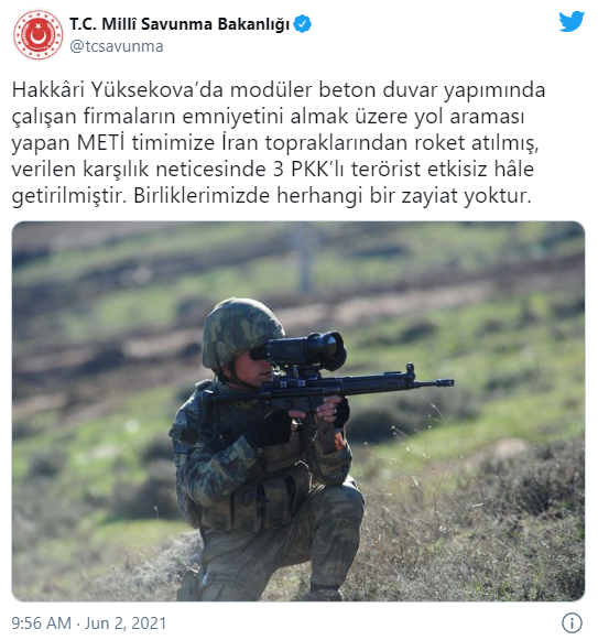 Yüksekova'da METİ timine roketli saldırı: 3 terörist öldürüldü