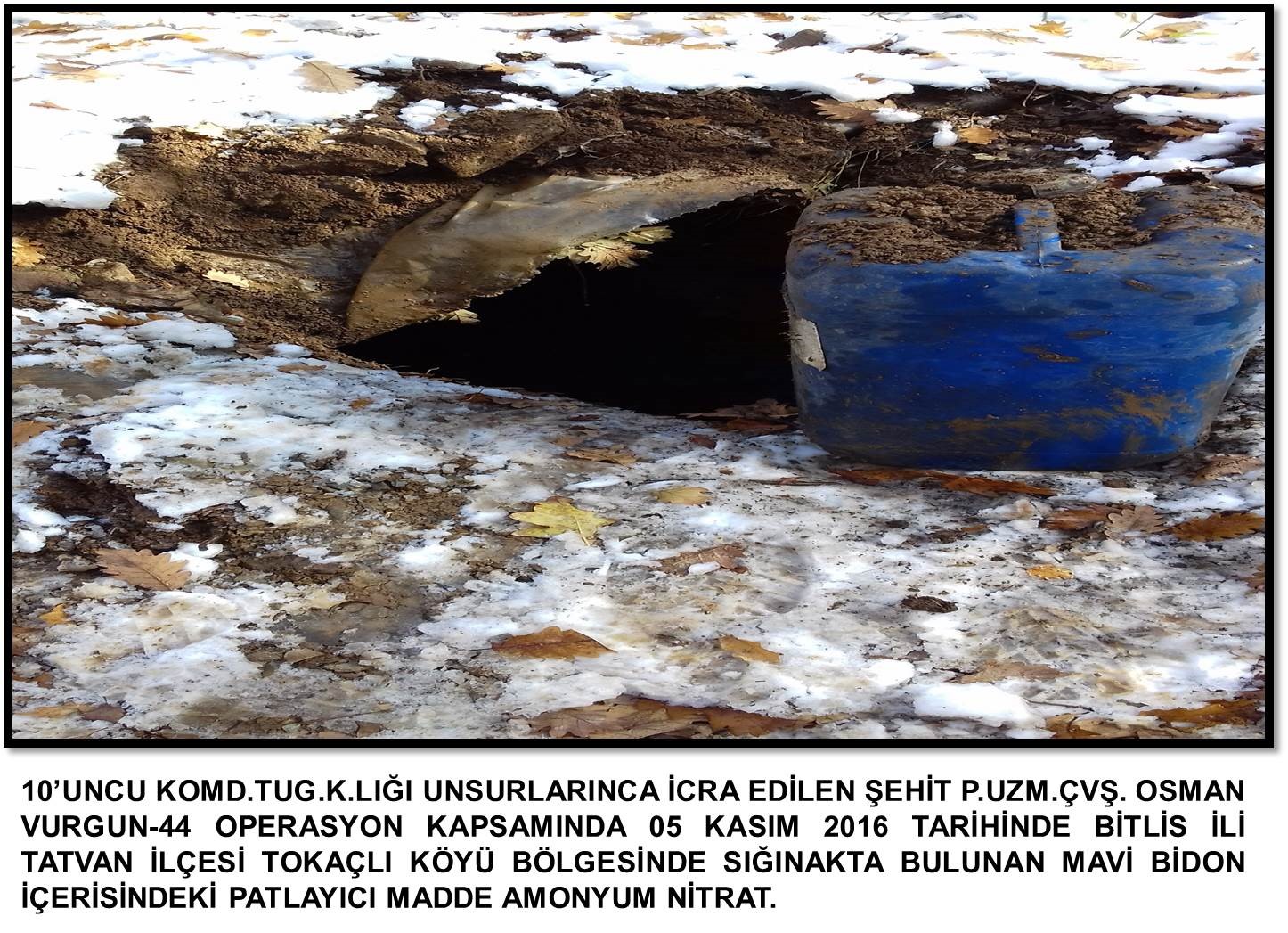 Bitlis'te PKK’ya ait sığınaklar ve patlayıcı bulundu