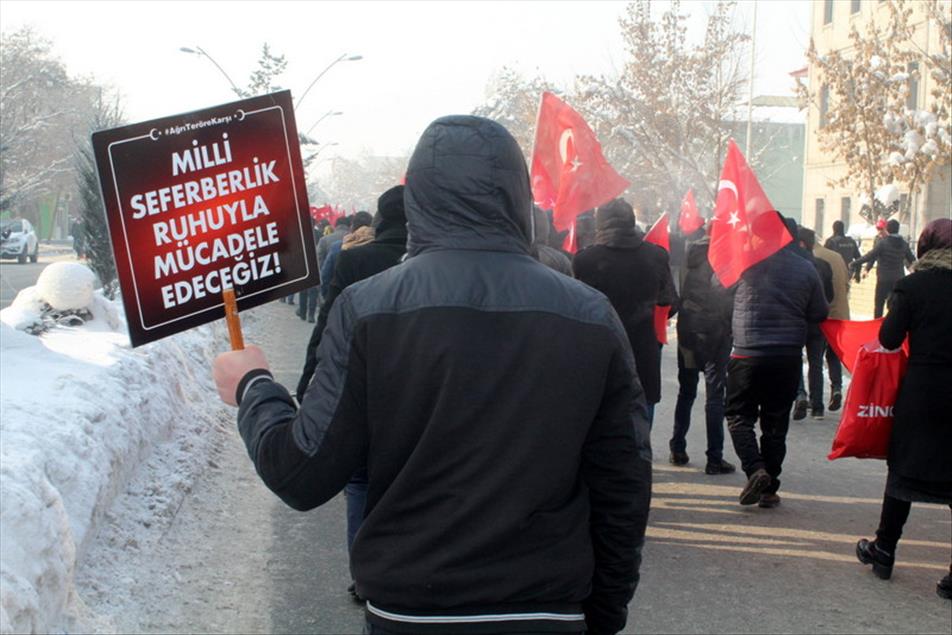 Ağrı'da teröre lanet yürüyüşü