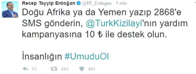 Erdoğan Doğu Afrika'da yaşanan açlık krizi için yardım kampanyası başlattı