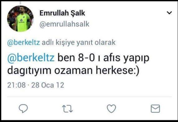 Beşiktaş'tan 9 gol yiyen kaleci Emrullah'tan 8-0 Tweet'i!
