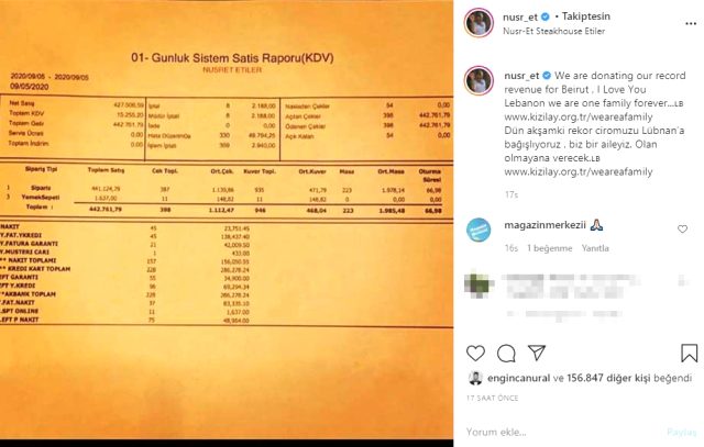 Nusret'ten Lübnan için rekor ciro