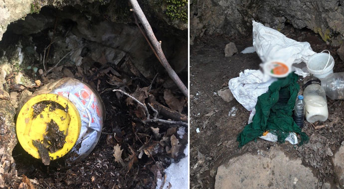 Teröristlerin inlerindeki tuzak jandarmanın dikkatinden kaçmadı