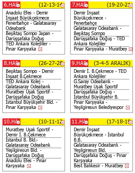 Basketbolda fikstür belli oldu