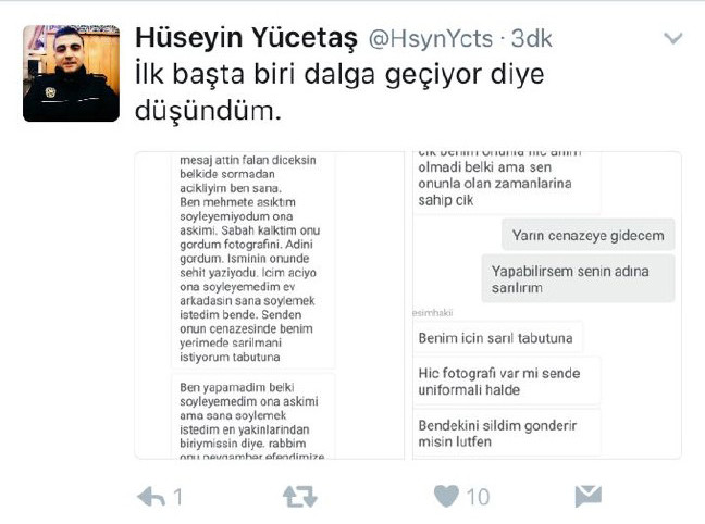 Şehidin arkadaşına gelen duygu dolu mesaj!